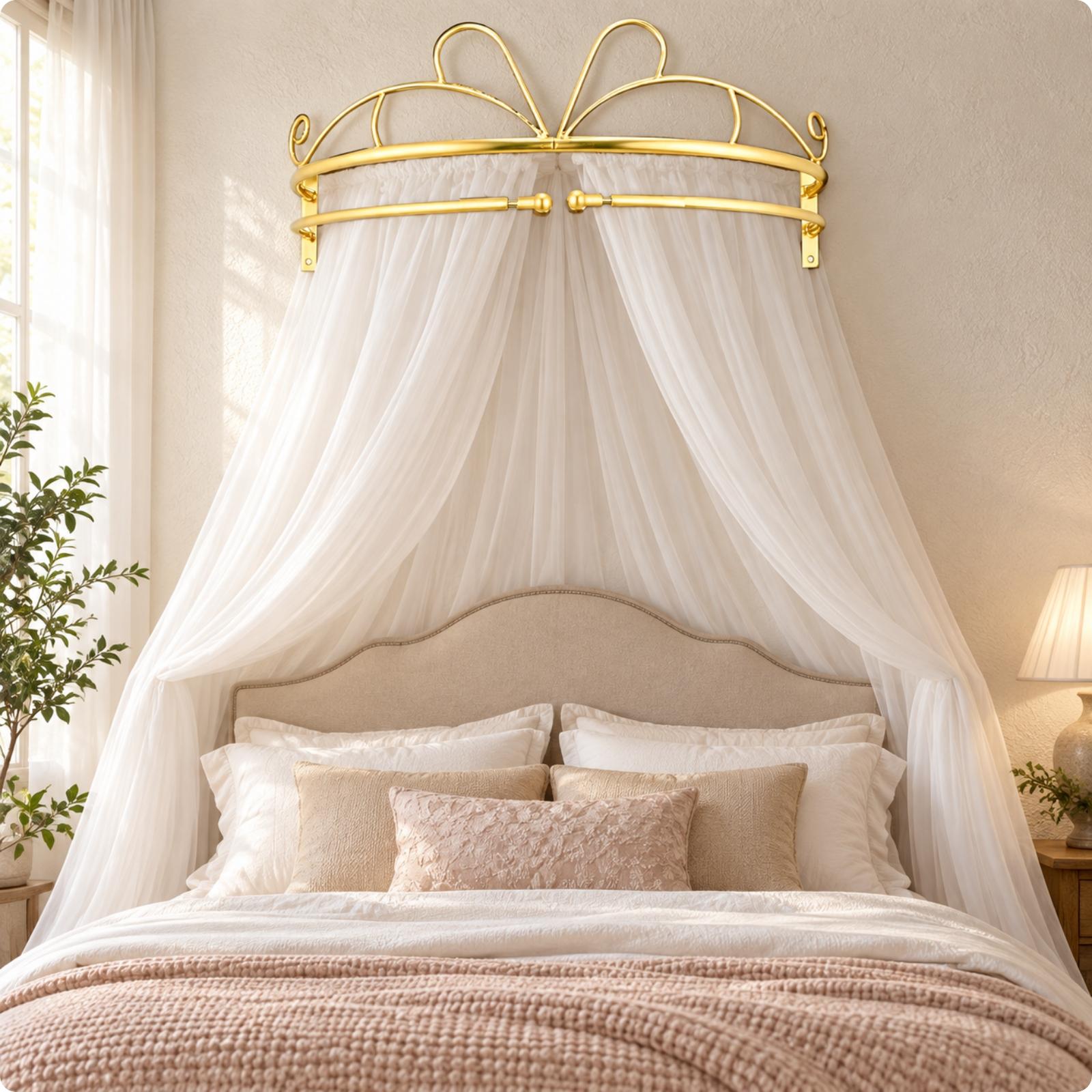 Canopy Bed Frame Metal Queen - Marco de cortina de dosel de