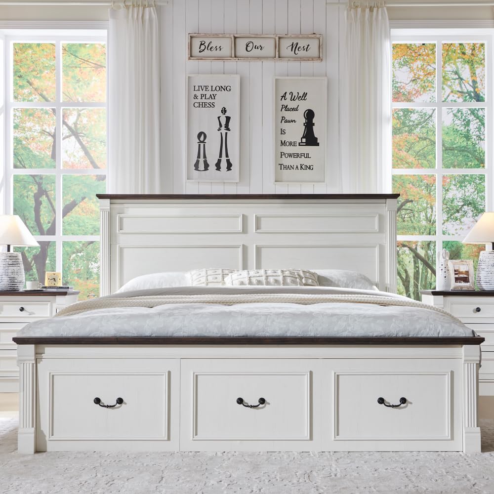 Base de Cama King Size Estilo  - King Size Bed Frame With Storage Drawers reseña y precio