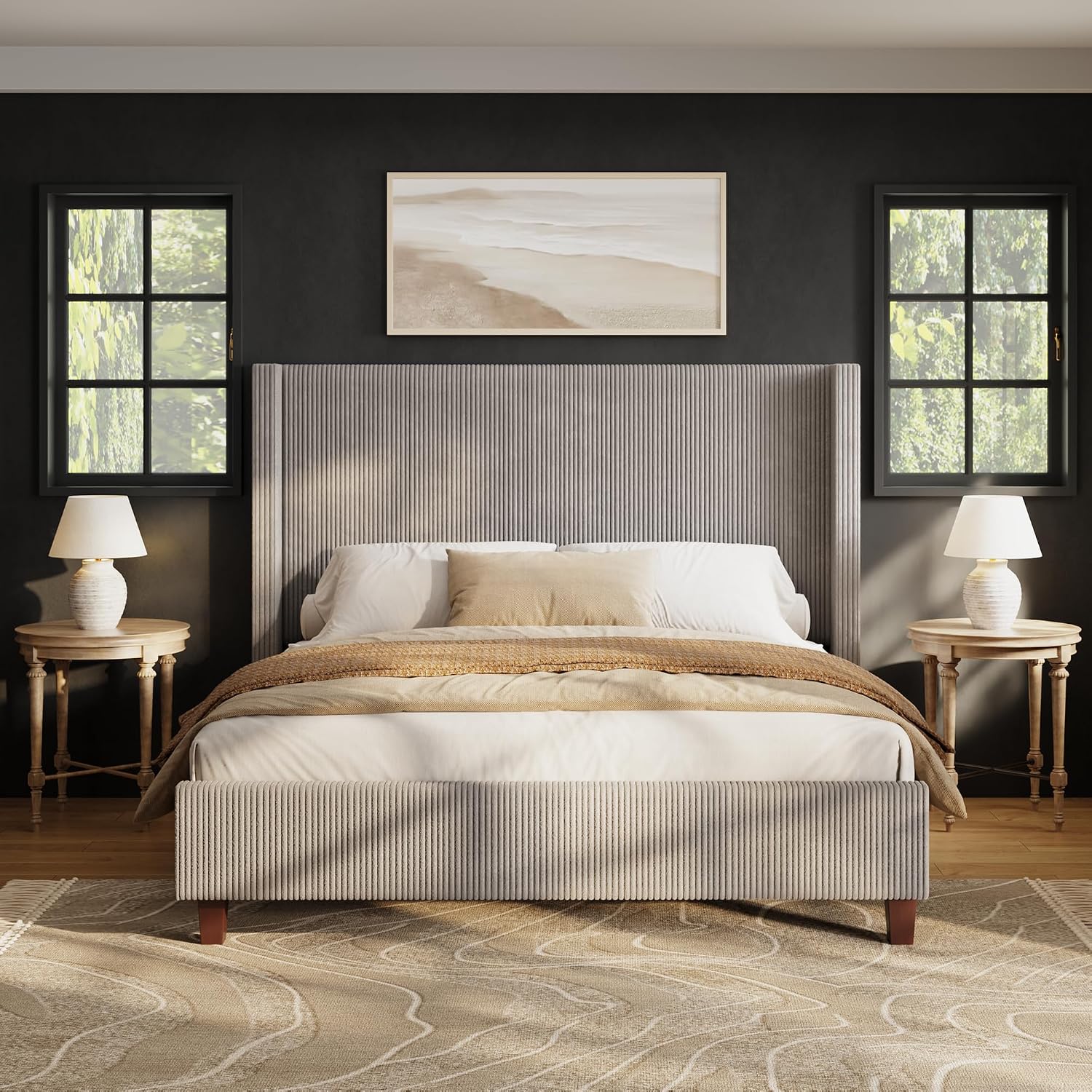Base de cama tamaño queen con  - Canopy Bed Frame Metal Queen reseña y precio