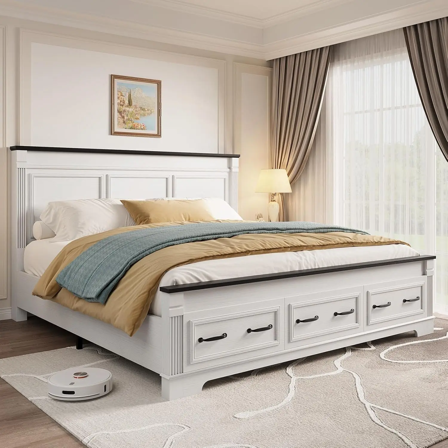 Estructura de cama tamaño king - King Size Bed Frame With Storage Drawers reseña y precio