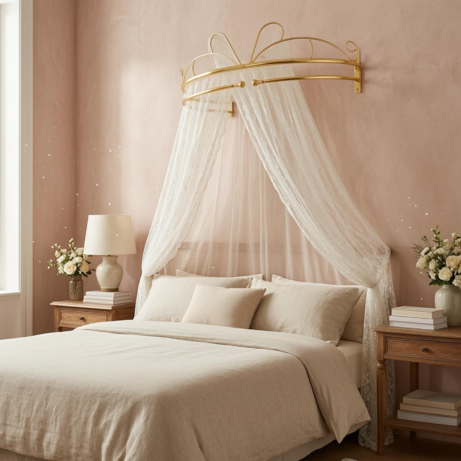 Marco de cortina de dosel de c - Canopy Bed Frame Metal Queen reseña y precio