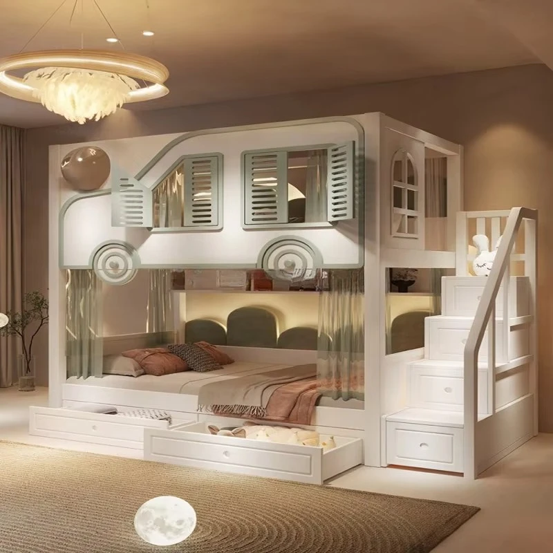 Nueva cama de lujo para niños, - Bunk Bed With Stairs And Slide reseña y precio