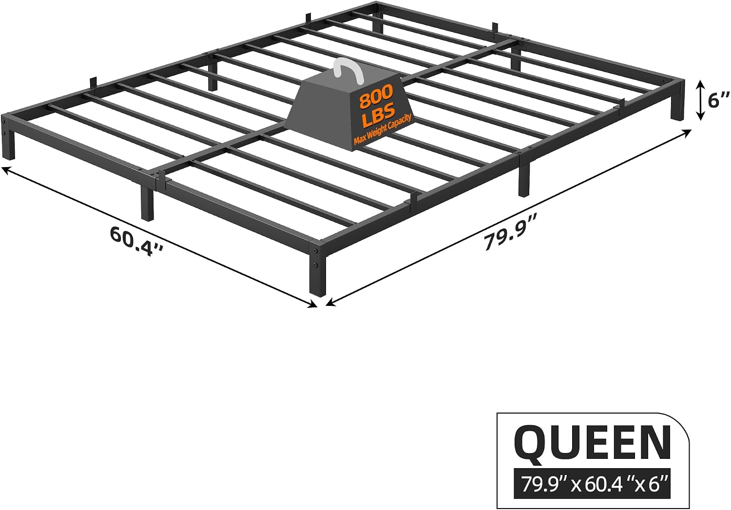 Base de cama de metal resisten - Canopy Bed Frame Metal Queen reseña y precio