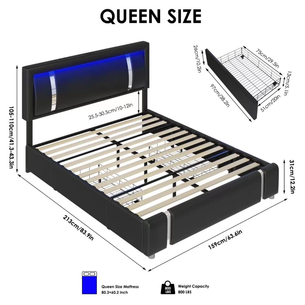 Cama de Plataforma Moderna Tam - Canopy Bed Frame Metal Queen reseña y precio